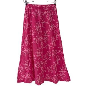 Lilly Pulitzer Catalina Coral Me Crazy Pink Maxi Skirt Resortwear Preppy Aline 2